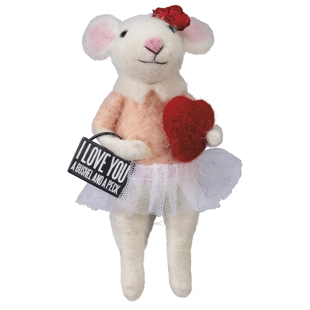 "I Love You" Felt Mouse Ornament