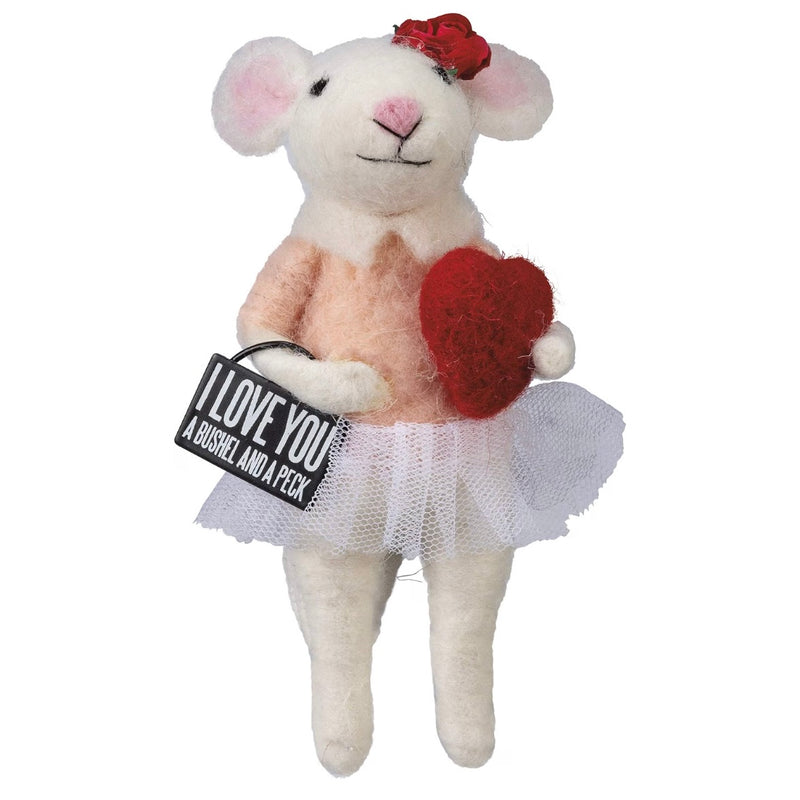 "I Love You" Felt Mouse Ornament