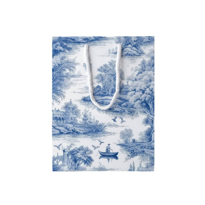 French Toile Gift Bag - Blue