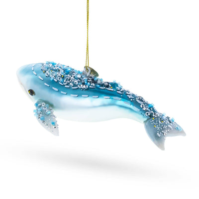 Blue Whale Glass Ornament
