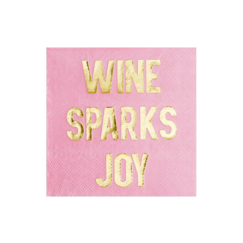 "Wine Sparks Joy" Pink Cocktail Napkins