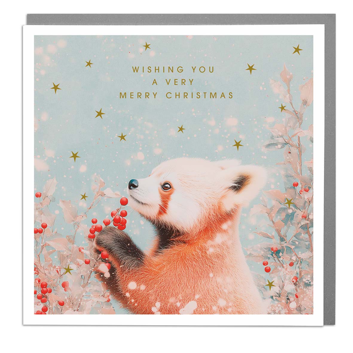 "Merry Christmas" Red Panda Greeting Card