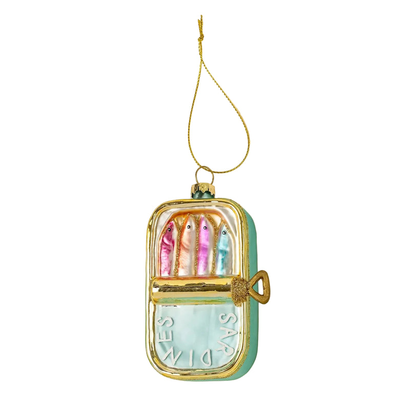 Retro Sardines Glass Ornament