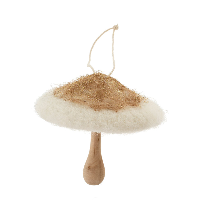 Felt Mushroom Ornament - Tan