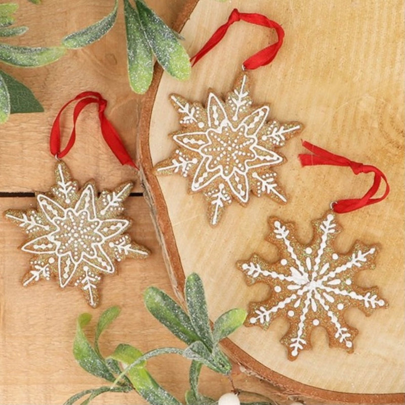 Gingerbread Snowflake Ornament | Putti Christmas Deorations