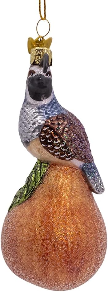Noble Gems Partridge and Pear Glass Ornament