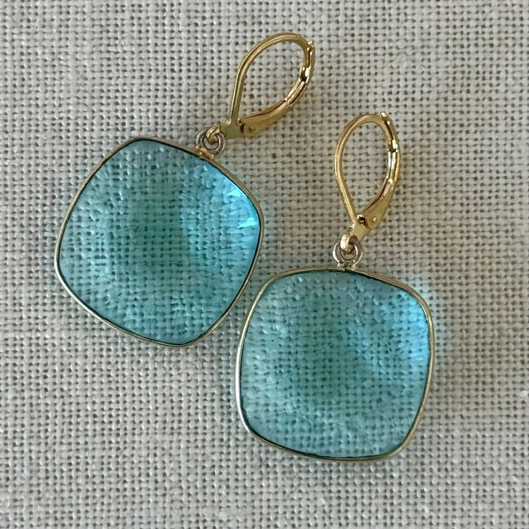 Valentine Rouge "Blue Quartz" Square Earrings