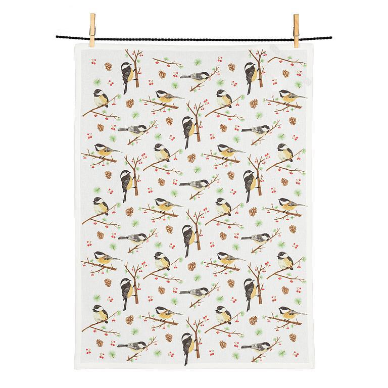 Chickadee Winter Kitchen Towel | Putti Christmas