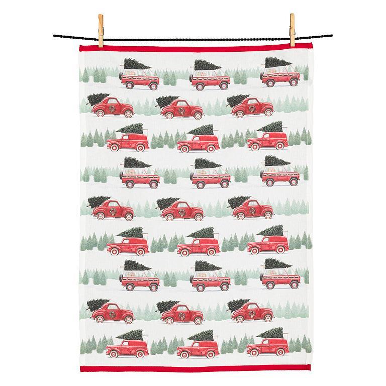 Car & Truck with Trees Christmas Tree Towel