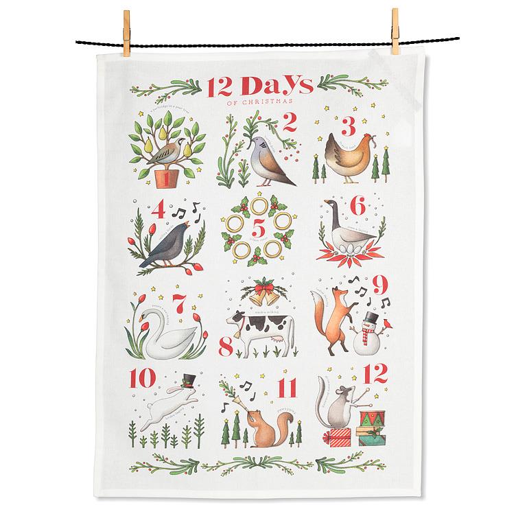 12 Days of Christmas Kitchen Towel | Putti Christmas Decor