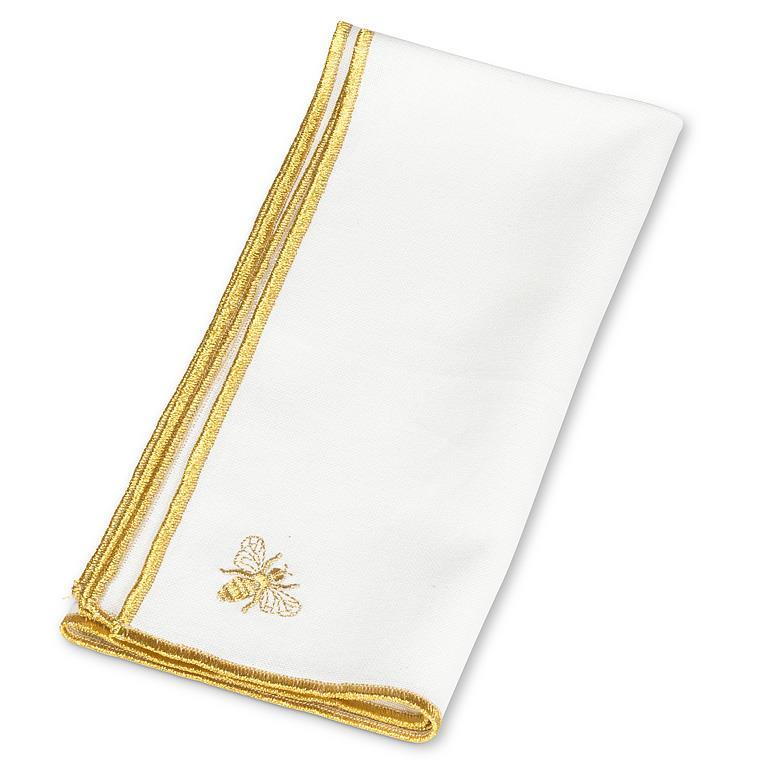 Metalic Gold Bee Napkin | Putti Fine Furnishings