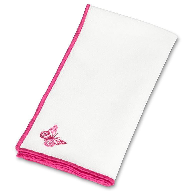 Hot Pink Butterfly Napkin | Putti Fine Furnishings