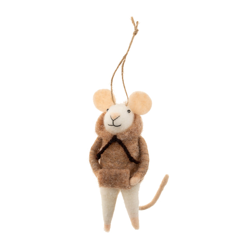 "Hoodie Harrison" Felted Mouse Ornament