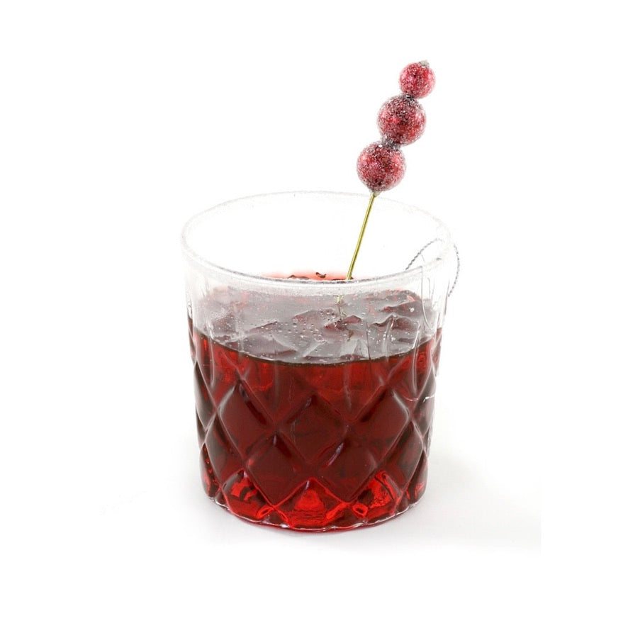 Cranberry Cocktail Glass Ornament | Putti Christmas Decorations