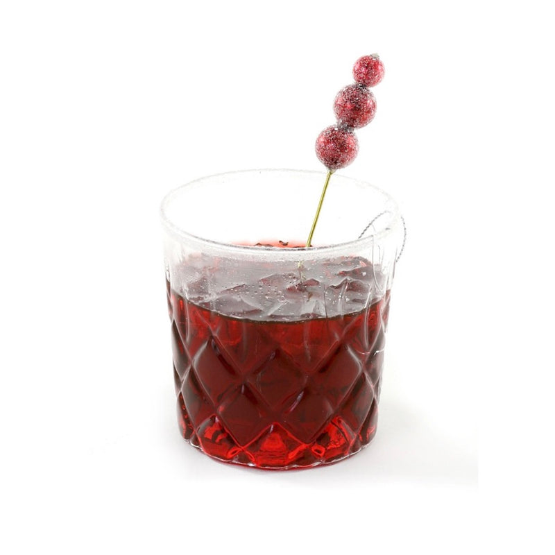 Cranberry Cocktail Glass Ornament | Putti Christmas Decorations
