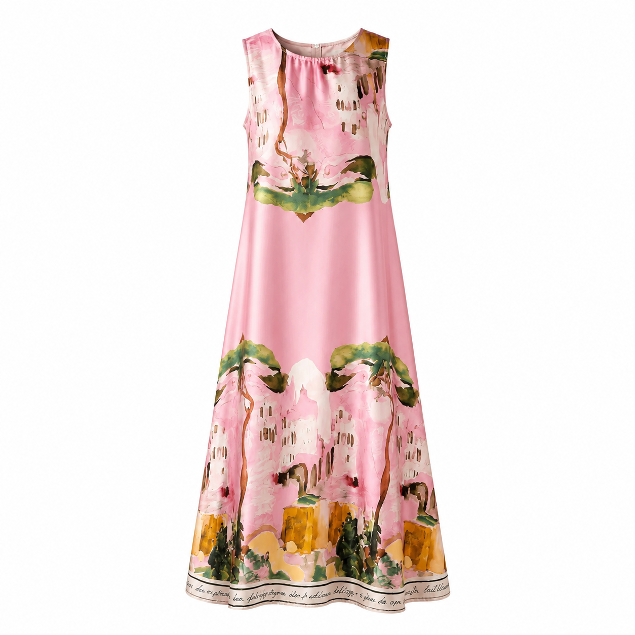 Amalfi Satin Dress - Pink