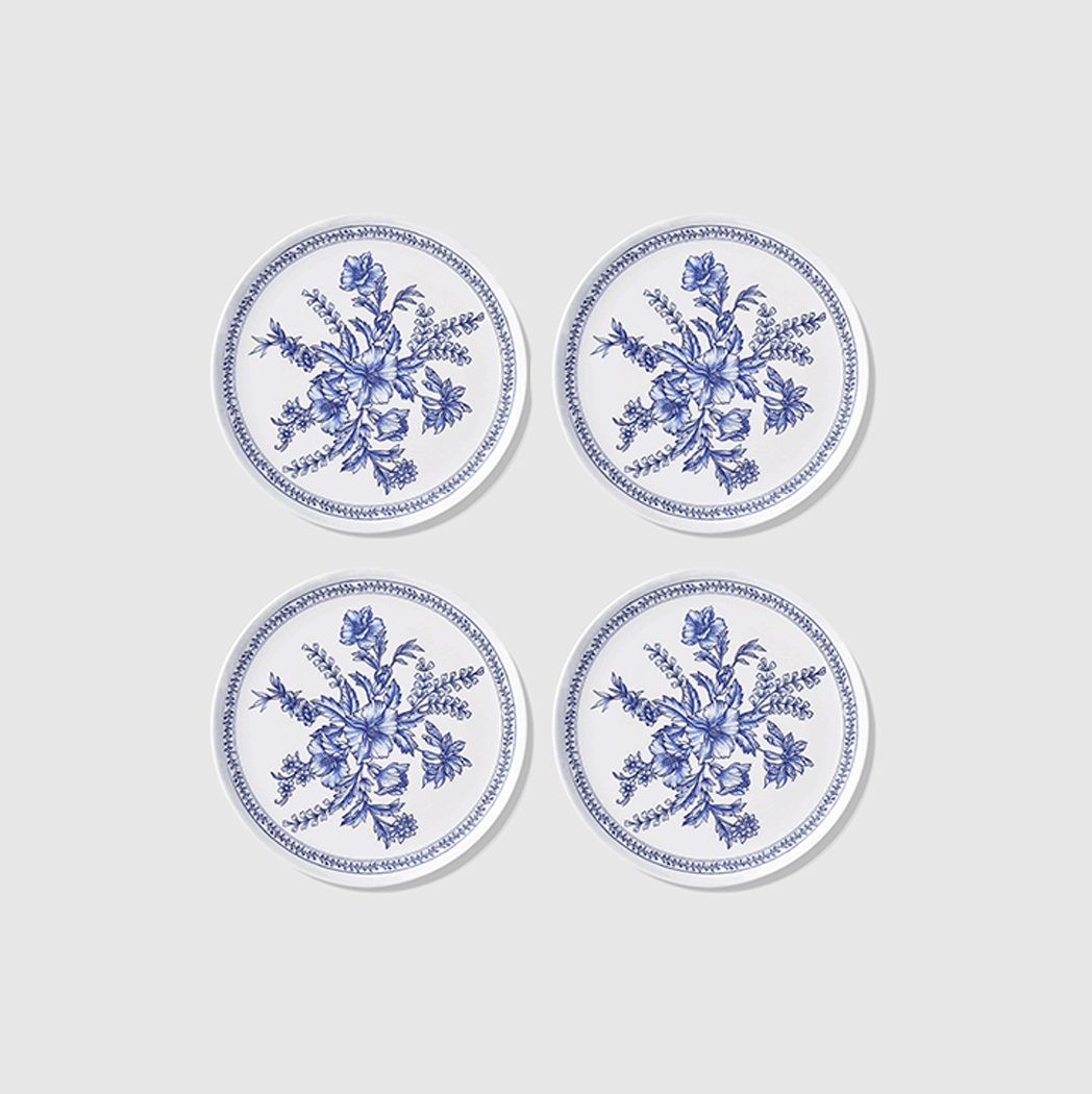 Bamboo Blue Toile Small Plates (Pack of 4)