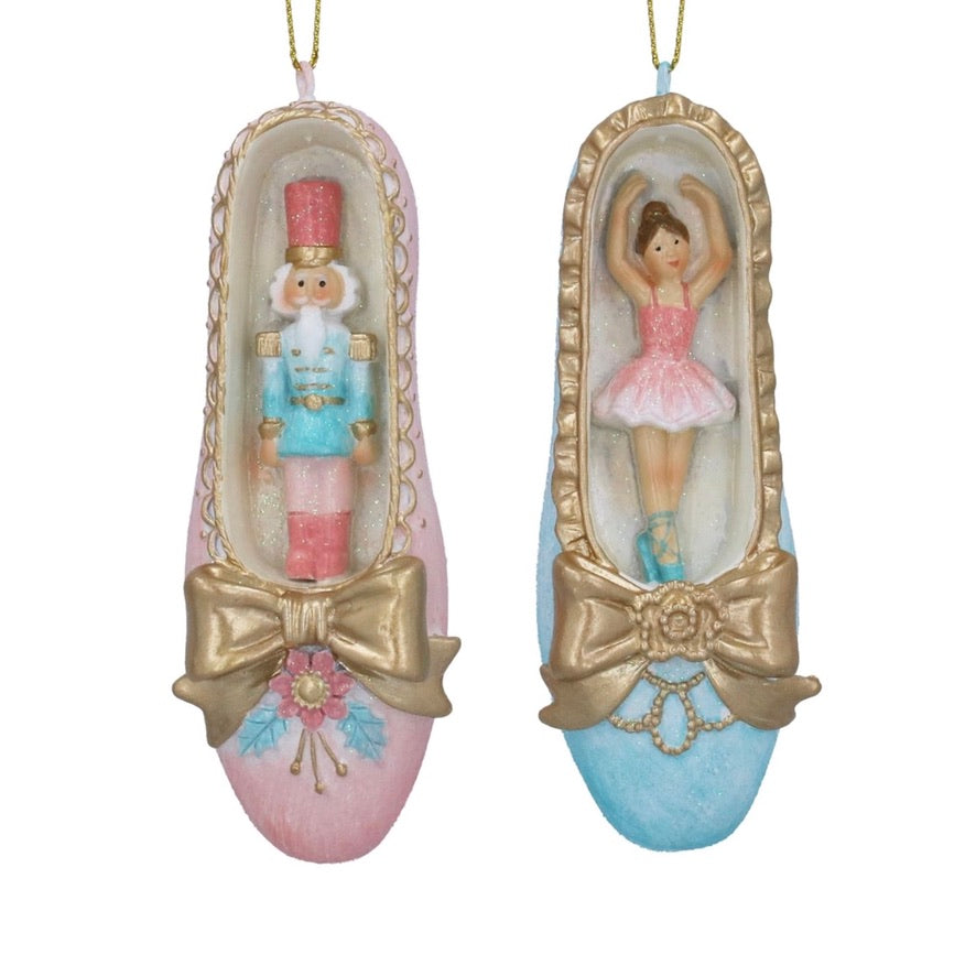 Nutcracker Ballet Slipper Ornament  | Putti Christmas Deorations