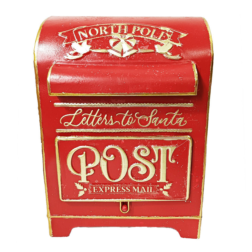 “Letters to Santa” Red Metal Mail Box