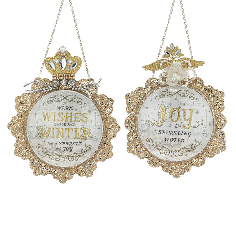 Sparkle and Joy Ornate Disc Ornaments