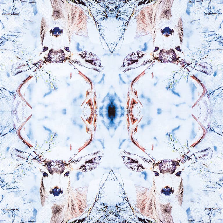 Stag in Snow Ppaer Lunch Napkins