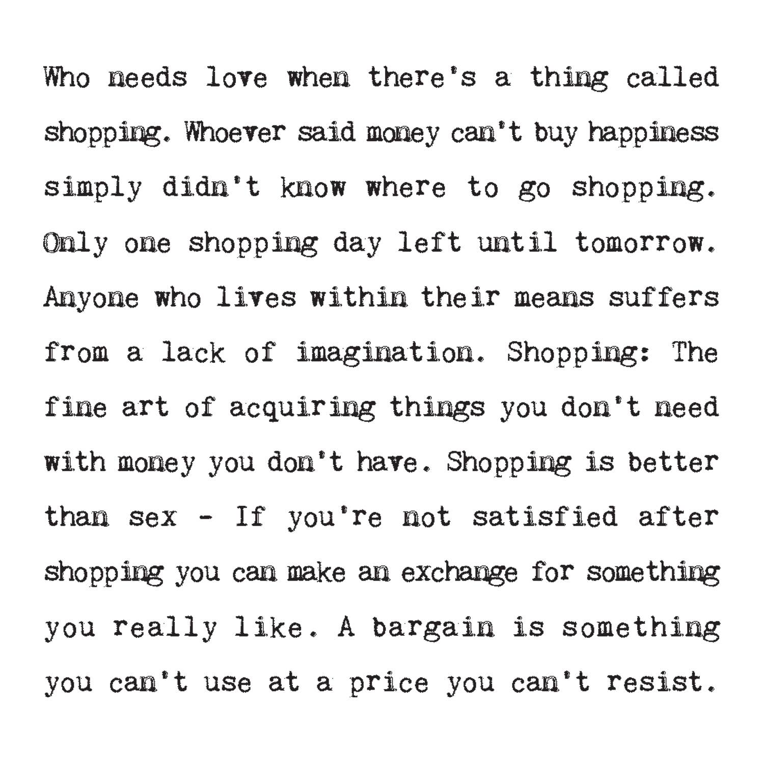 Shopaholic Foiled Birthday Card For Shopping Lovers