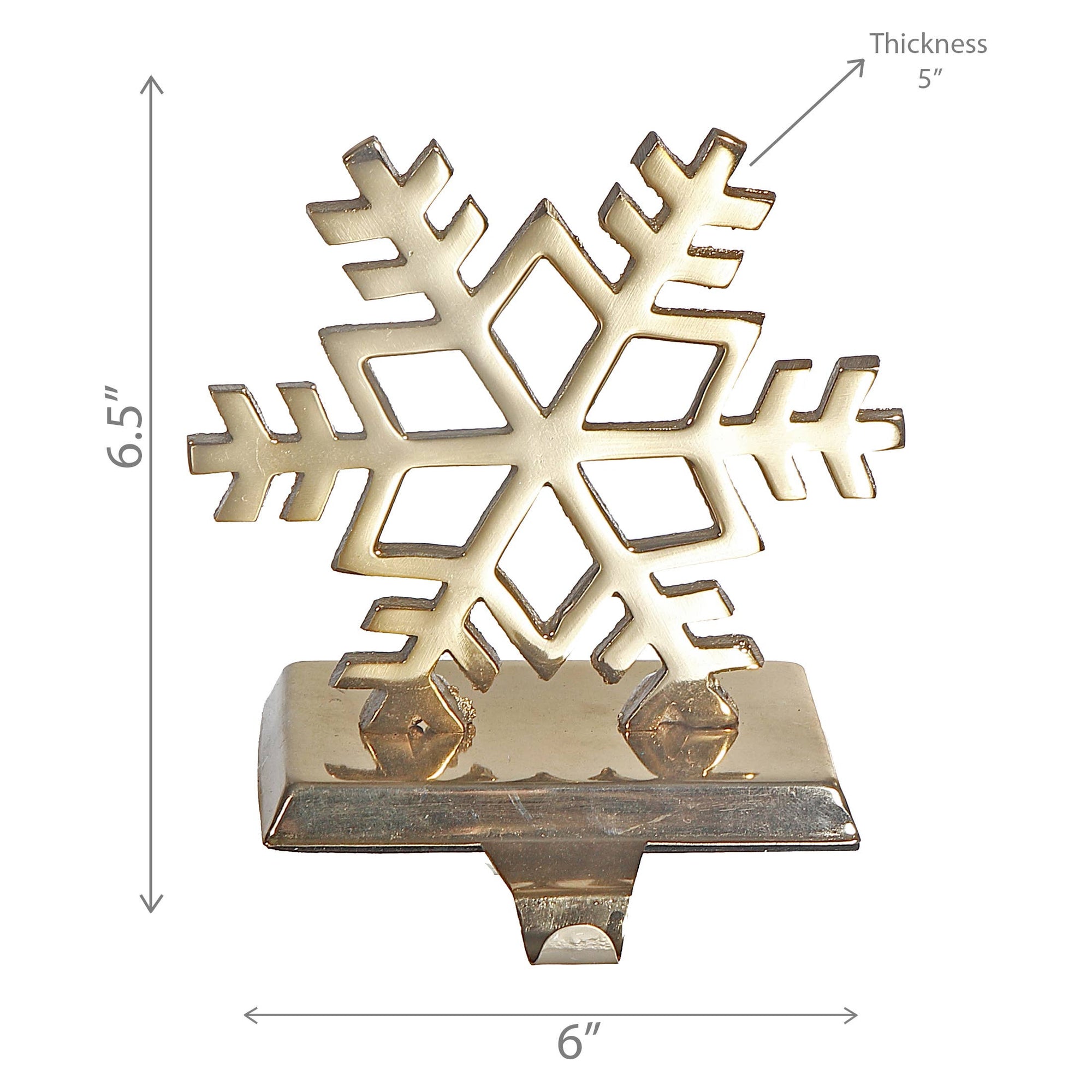 Gold Metal Snowflake Stocking Holder
