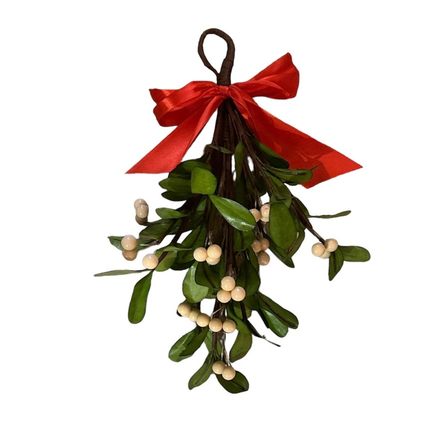 Mistletoe Spray with Red Bow