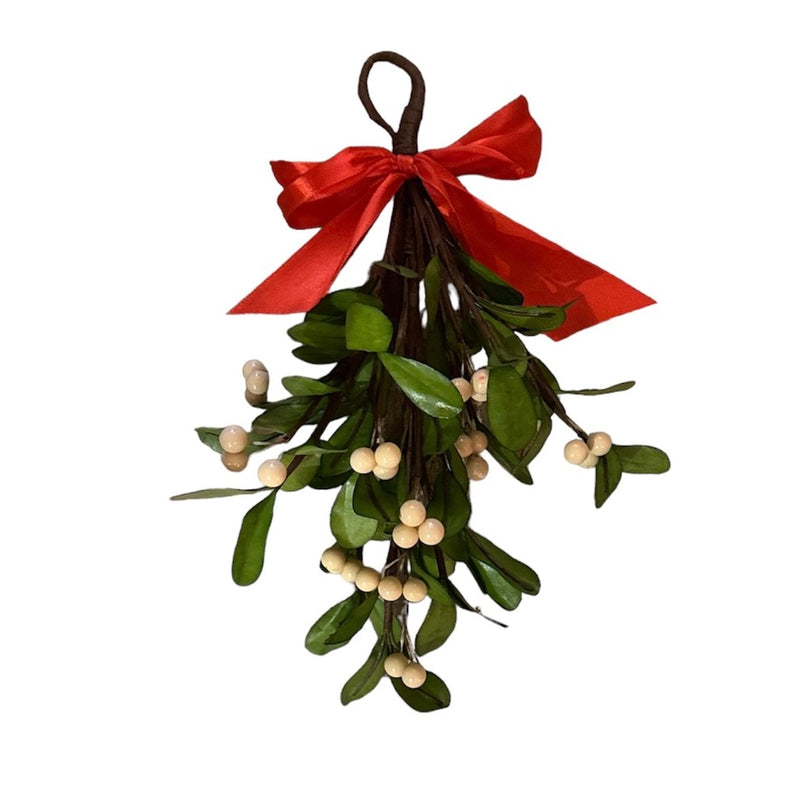 Mistletoe Spray with Red Bow