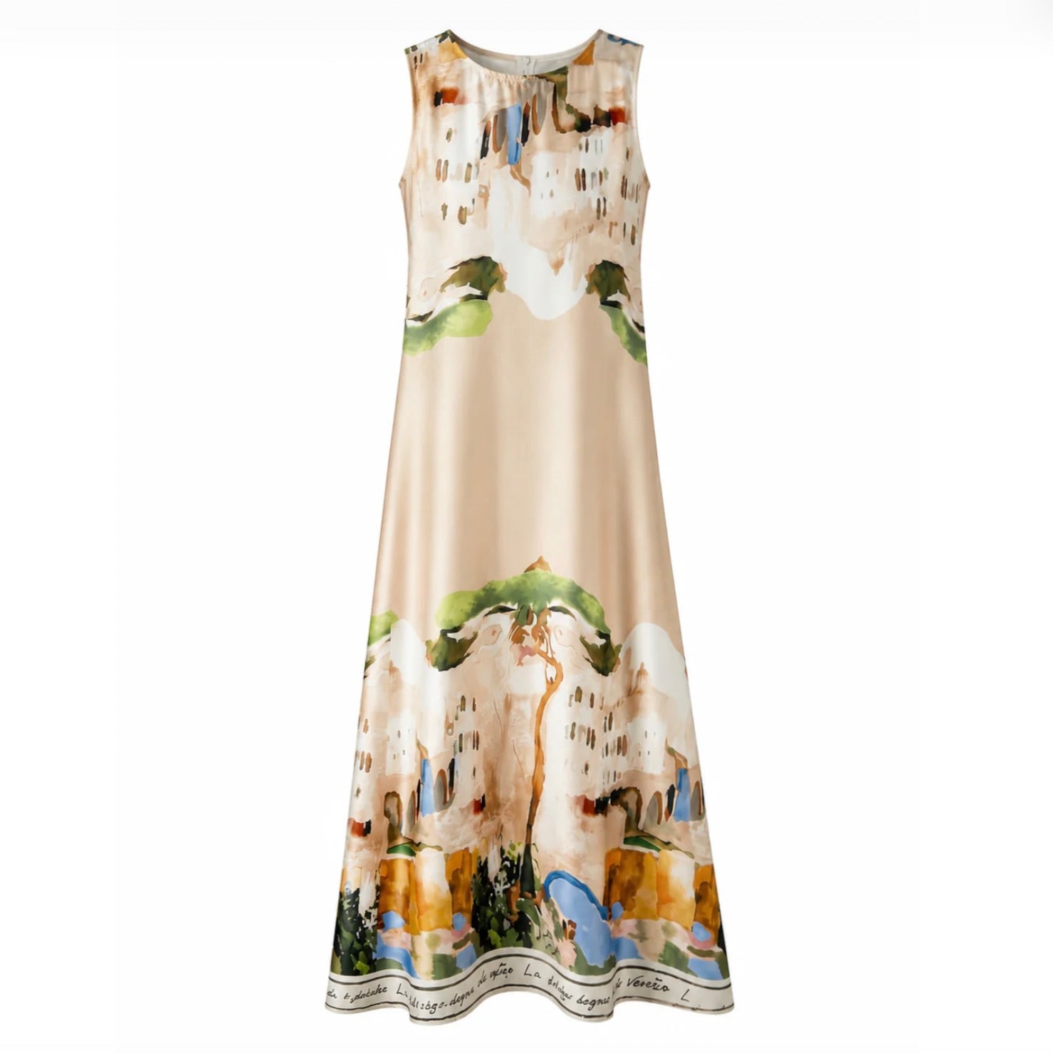 Amalfi Satin Dress - Sand