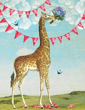 "Thanks a Bunch" Giraffe Greeting Card