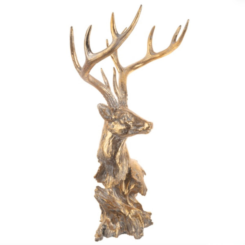 Gold Stag Head | Putti Christmas Decorations