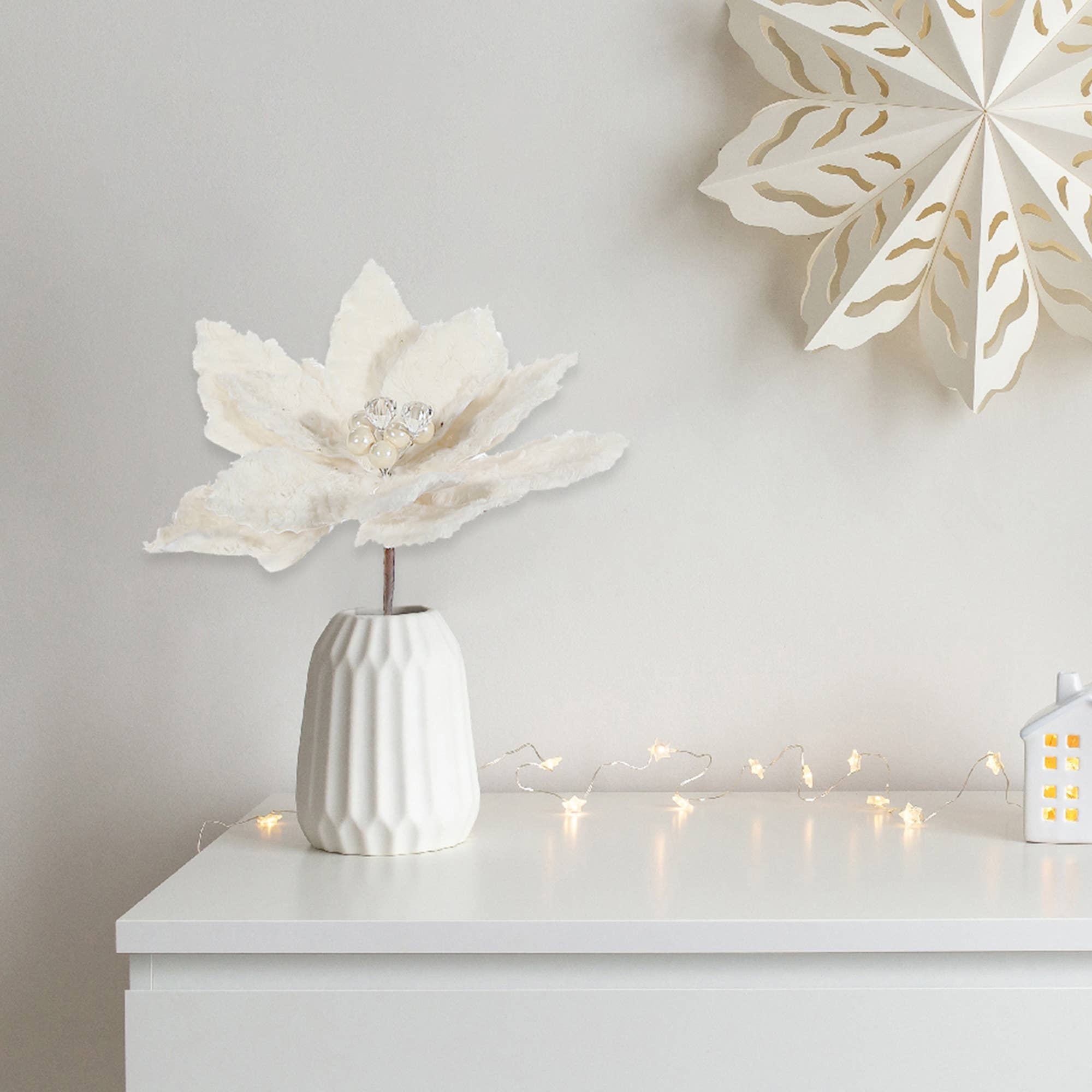 Ivovy Fur Poinsettia Pick