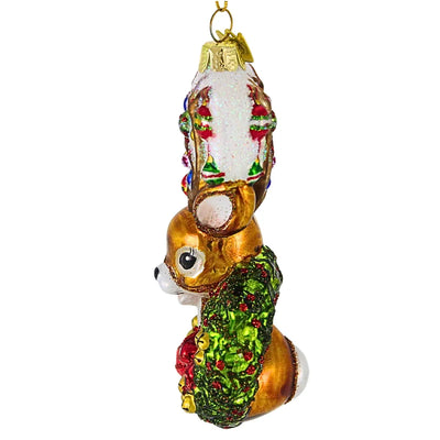 Noble Gems Deer with Wreath Glass Ornament