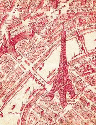 Paris Map Greeting Card