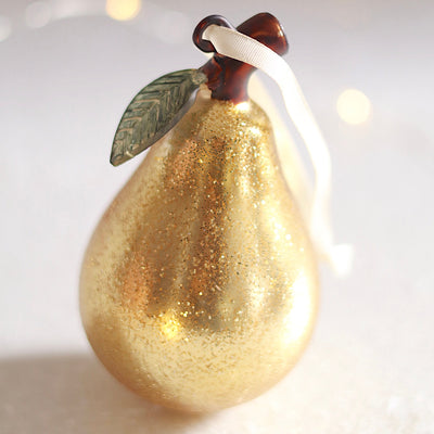 Golden Pear Glass Ornament