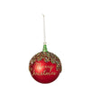 Red Merry Christmas with Tree Glass Ball Ornament | Putti Christmas Decorations