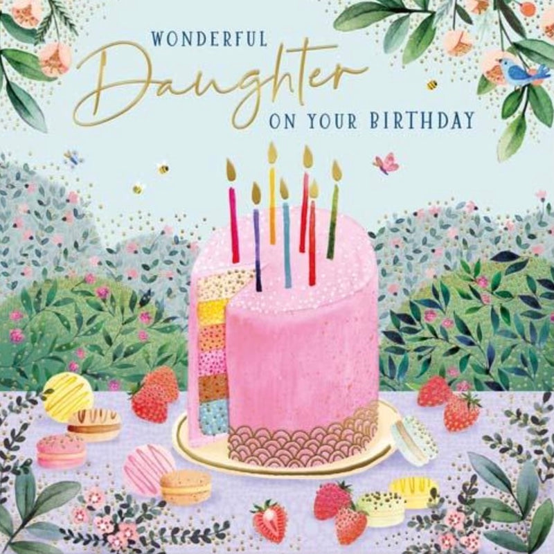 Wonderful Daughter Cake Birthday Card