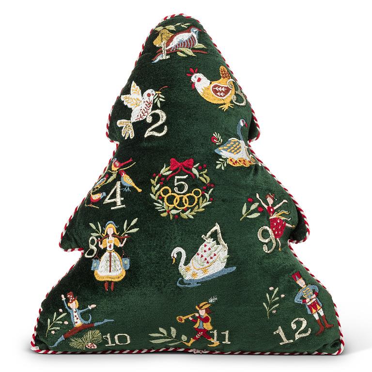 Velvet "Twelve Days of Christmas" Tree Pillow