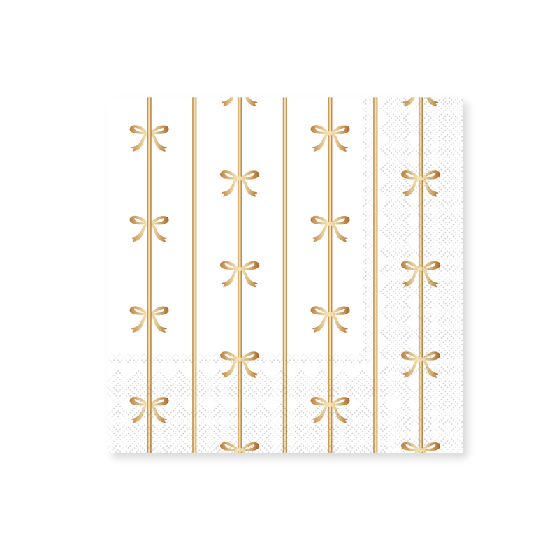 Bonjour Fête Gold Bows Napkins - Large