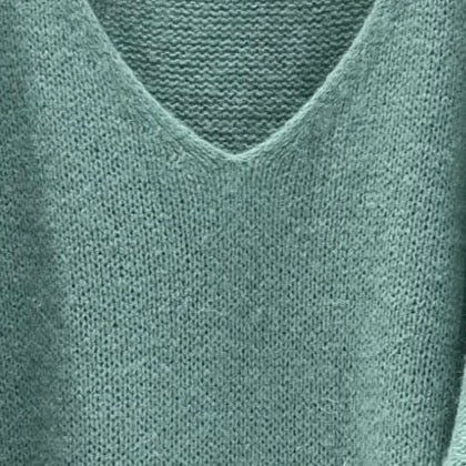 Mohair Blend V-Neck Sweater - Sea Green - Putti Fine Furnishings