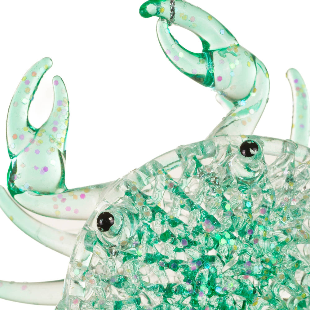 Teal Crab Glass Ornament