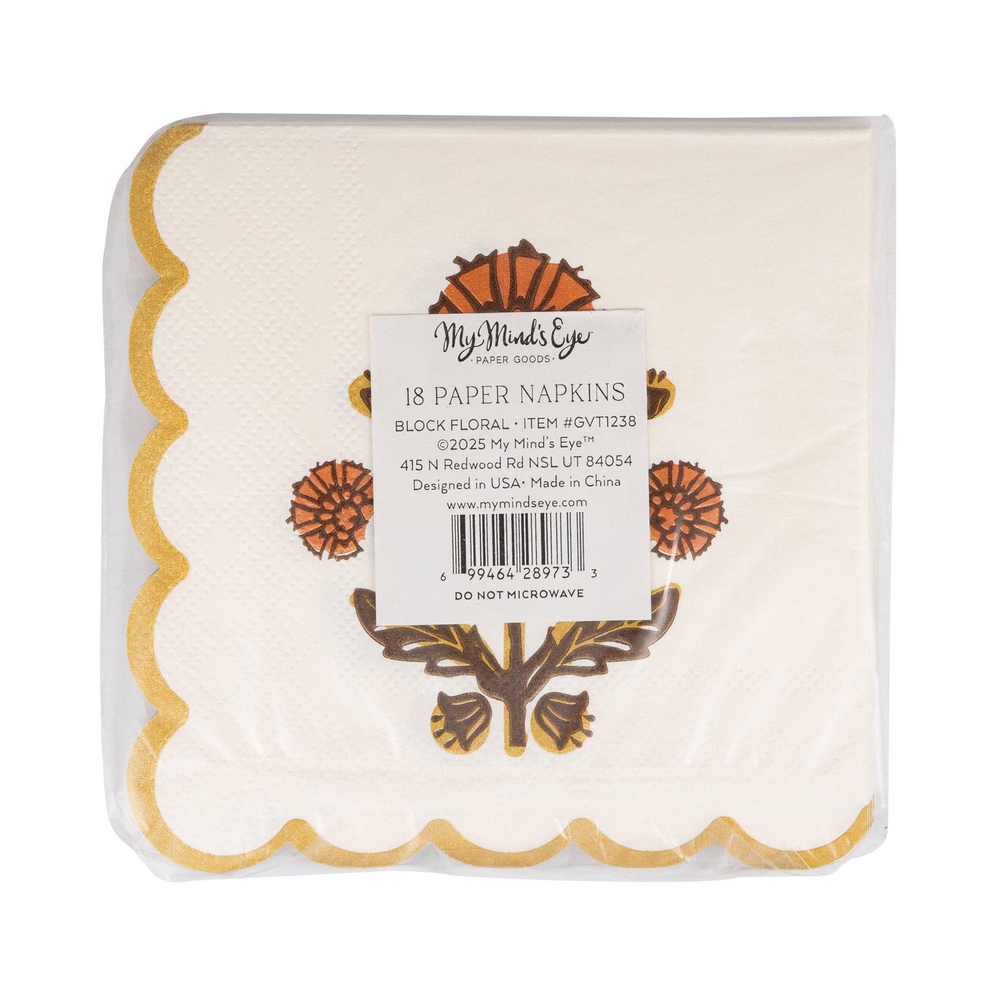 Give Thanks Floral Cocktail Napkin