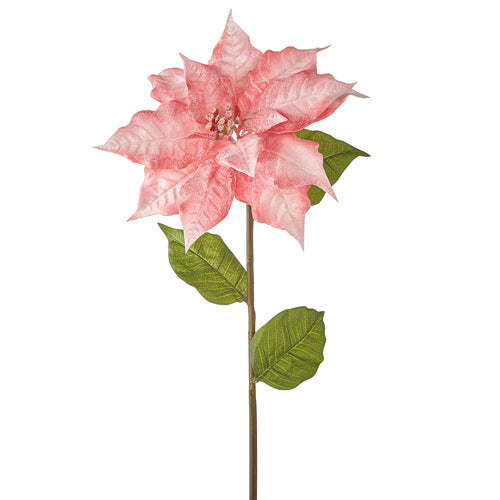 Pink Real Touch Poinsettia Stem