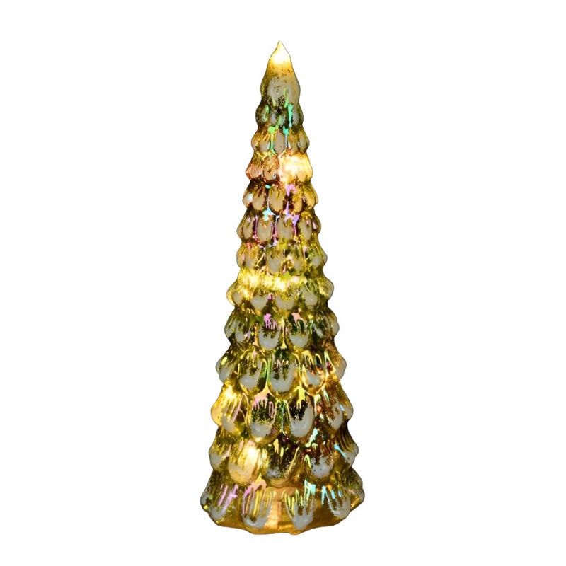 Green Glass LED Christmas Tree - Large