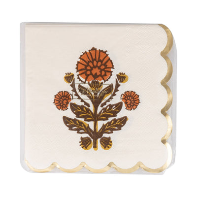 Give Thanks Floral Cocktail Napkin