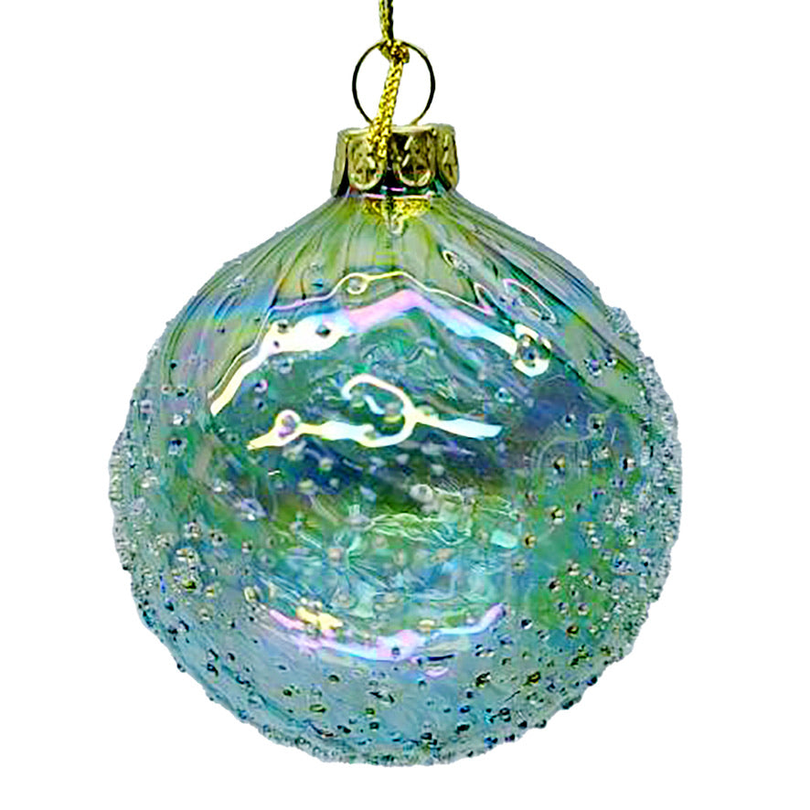 Aqua Blue Glass Ball Ornament | Putti Christmas Decorations