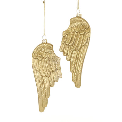 Cody Foster Gold Baroque Angel Wing Glass Ornament | Putti Christmas Decorations