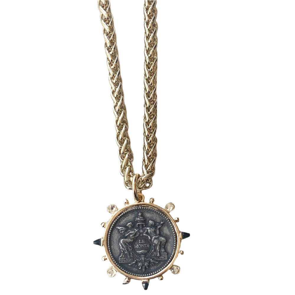 Le Monde French Coin Necklace