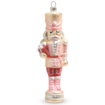 Pink Glass Nutcracker Ornament